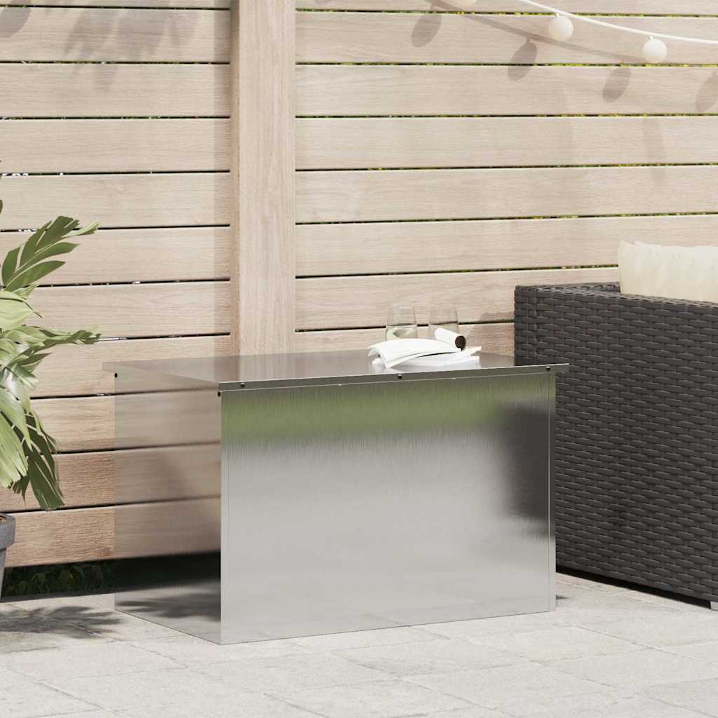Garden Storage Cushion Box Galvanised Steel 80 x 50.5 x 50 cm Stainless steel