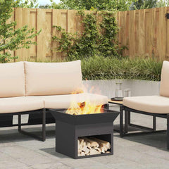 Fire Pit 50 x 50 x 40 cm Steel Black Wide top