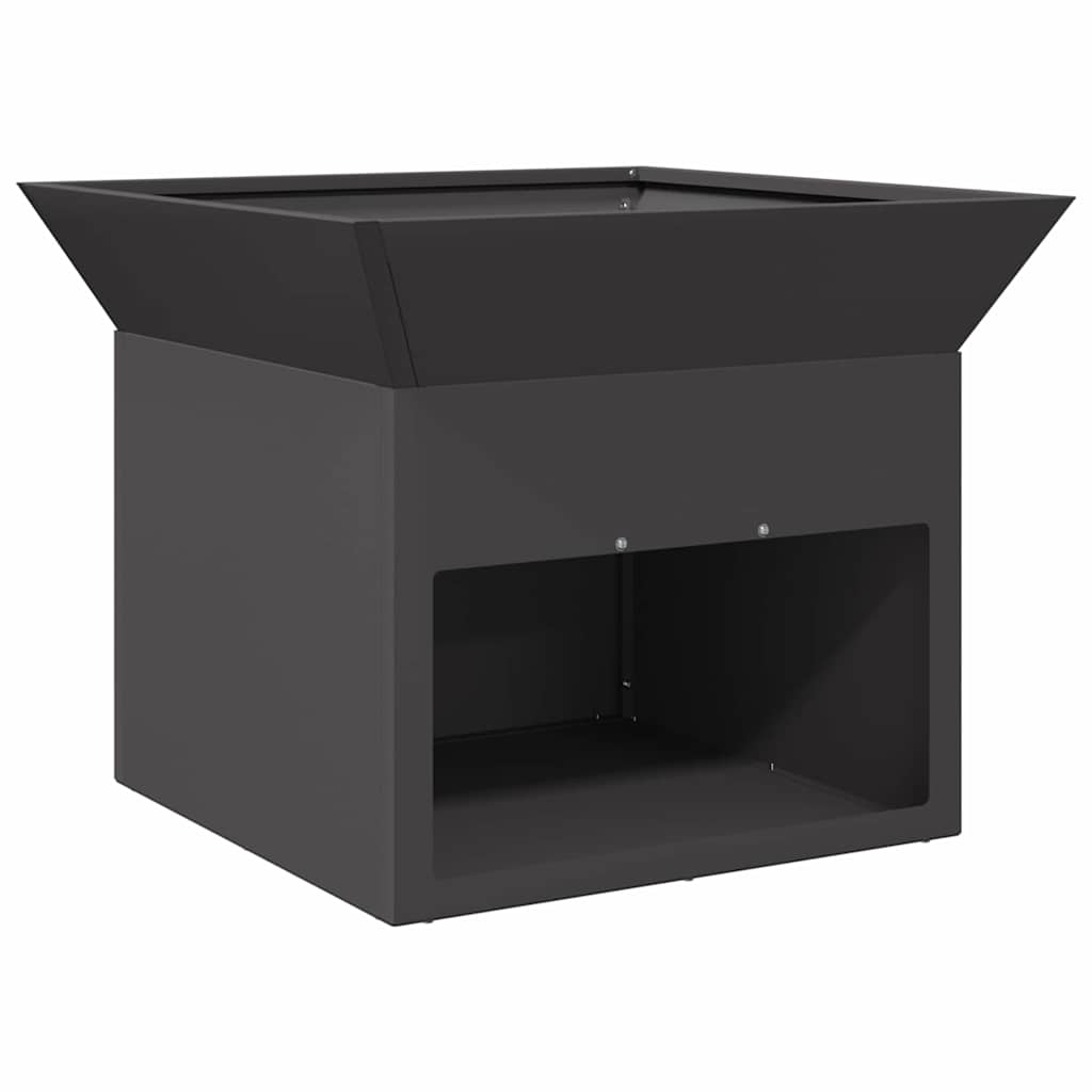 vidaXL Fire Pit Black 50 x 50 x 40 cm Steel 2