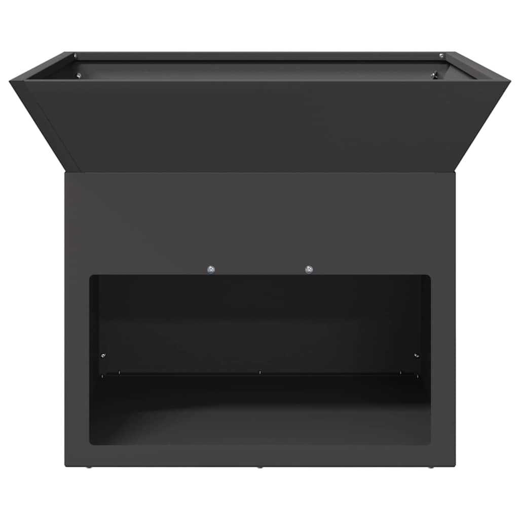 Fire Pit 50 x 50 x 40 cm Steel Black Wide top