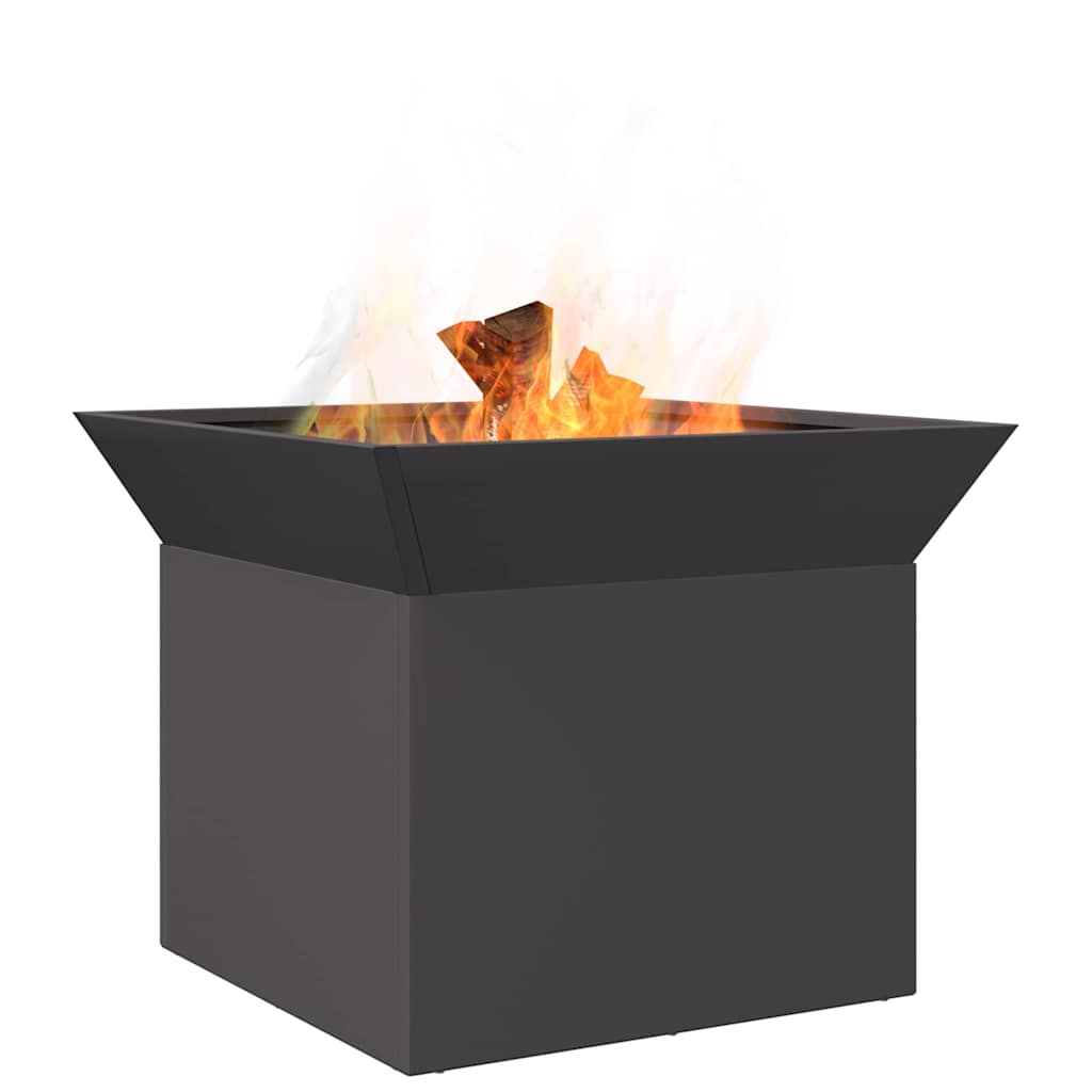 vidaXL Fire Pit Black 50 x 50 x 40 cm Steel 3