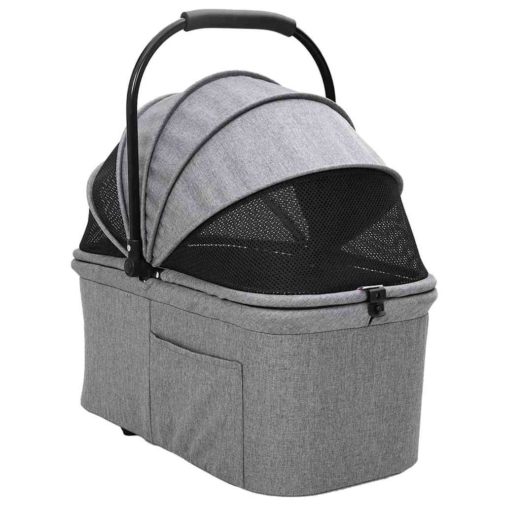 Folding Pet Stroller Adjustable 81 x 47 x 99 cm Polyester Grey 3 wheels