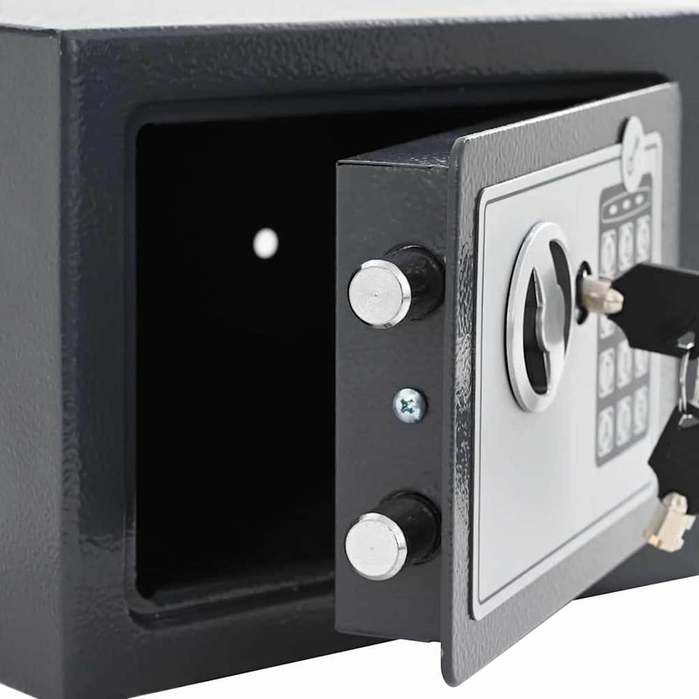 Digital Safe with Lock Dark grey Steel 23 cm 17 cm 17 cm