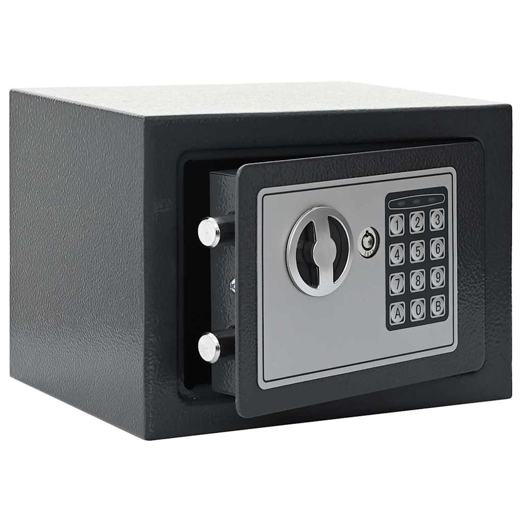Digital Safe with Lock Dark grey Steel 23 cm 17 cm 17 cm
