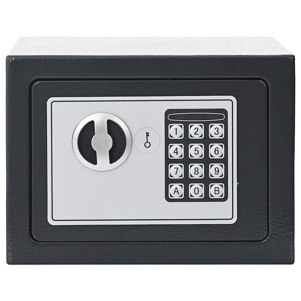 Digital Safe with Lock Dark grey Steel 23 cm 17 cm 17 cm