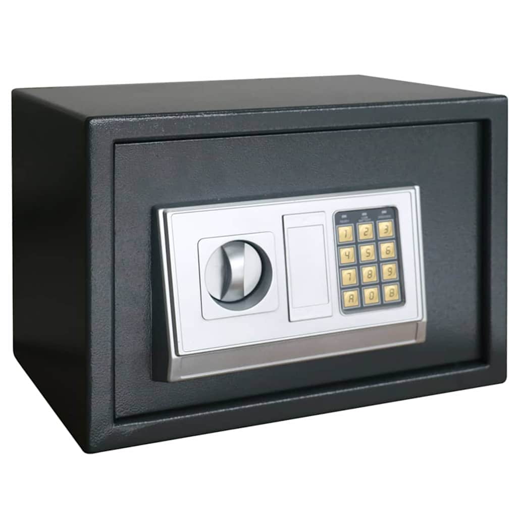 Digital Safe with Lock Dark grey Steel 35 cm 25 cm 25 cm
