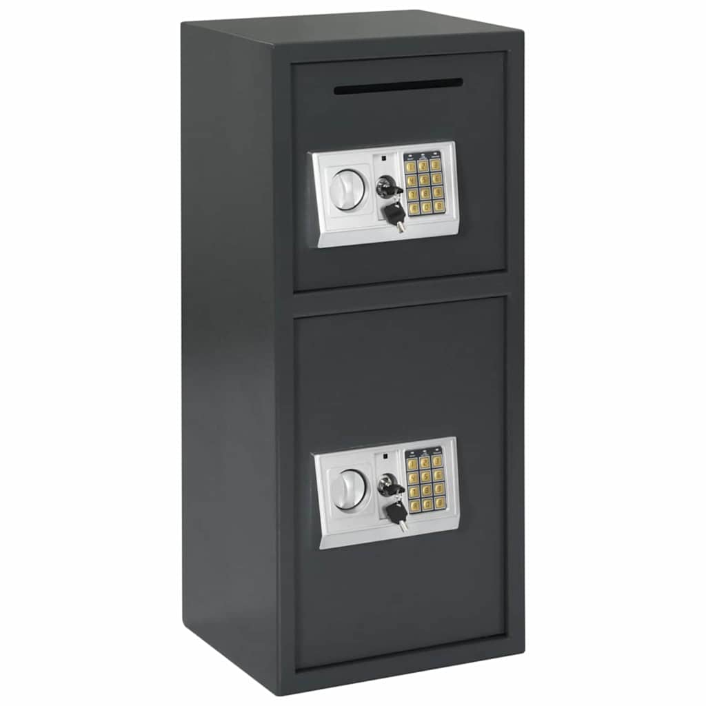Digital Safe with Lock Dark grey Steel 35 cm 80 cm 31 cm