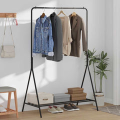 vidaXL Clothes Rack with Storage Black 100 x 56 x 154 cm Steel 4