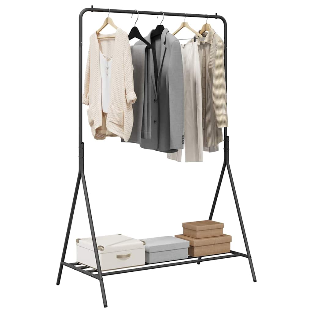 vidaXL Clothes Rack with Storage Black 100 x 56 x 154 cm Steel 3
