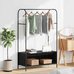 Clothes Rack Brown Oak 100 x 44 x 160 cm Engineered Wood Black oak