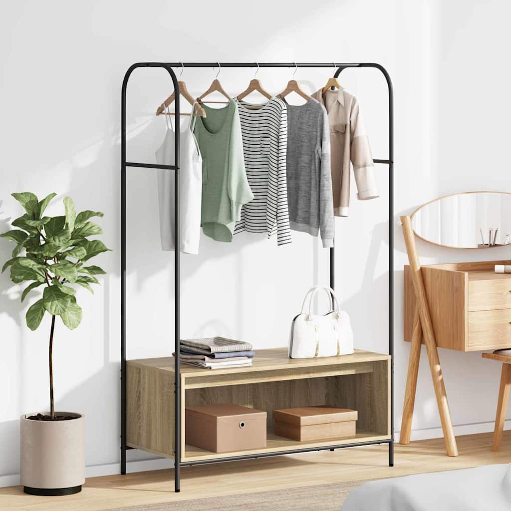 Clothes Rack Brown Oak 100 x 44 x 160 cm Engineered Wood Sonoma oak