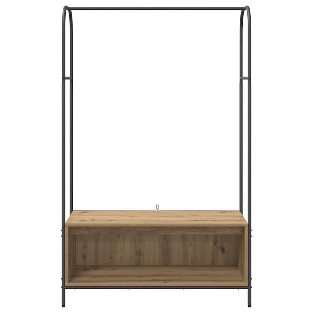 Clothes Rack Brown Oak 100 x 44 x 160 cm Engineered Wood Artisan oak