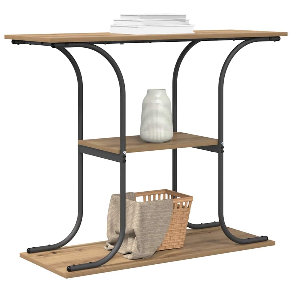 vidaXL Console Table Artisan Oak 101 x 35 x 80.5 cm Engineered Wood 3