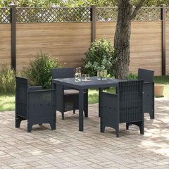 Garden Dining Set 5 pcs Polypropylene 4-Seater Anthracite Taupe