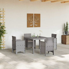 Garden Dining Set 5 pcs Polypropylene 4-Seater Light grey Taupe