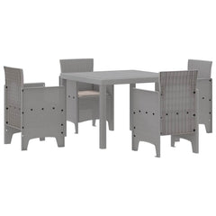 Garden Dining Set 5 pcs Polypropylene 4-Seater Light grey Taupe