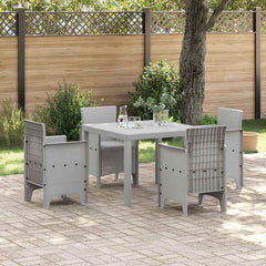 Garden Dining Set 5 pcs Polypropylene 4-Seater Light grey Light grey