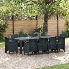 Garden Dining Set 9 pcs Polypropylene Anthracite Taupe 10-Seater