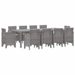 Garden Dining Set 9 pcs Polypropylene Light grey Taupe 10-Seater