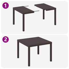 Garden Dining Set 3 pcs Polypropylene 2-Seater Brown Taupe
