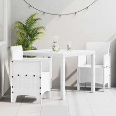 Garden Dining Set 3 pcs Polypropylene 2-Seater White without cushion