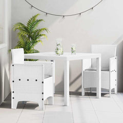 Garden Dining Set 3 pcs Polypropylene 2-Seater White Light grey
