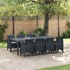 Garden Dining Set 9 pcs Polypropylene Anthracite Light grey 8-Seater