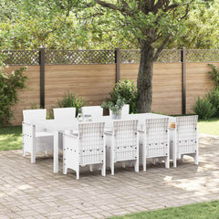 Garden Dining Set 9 pcs Polypropylene Light grey without cushion 8-Seater
