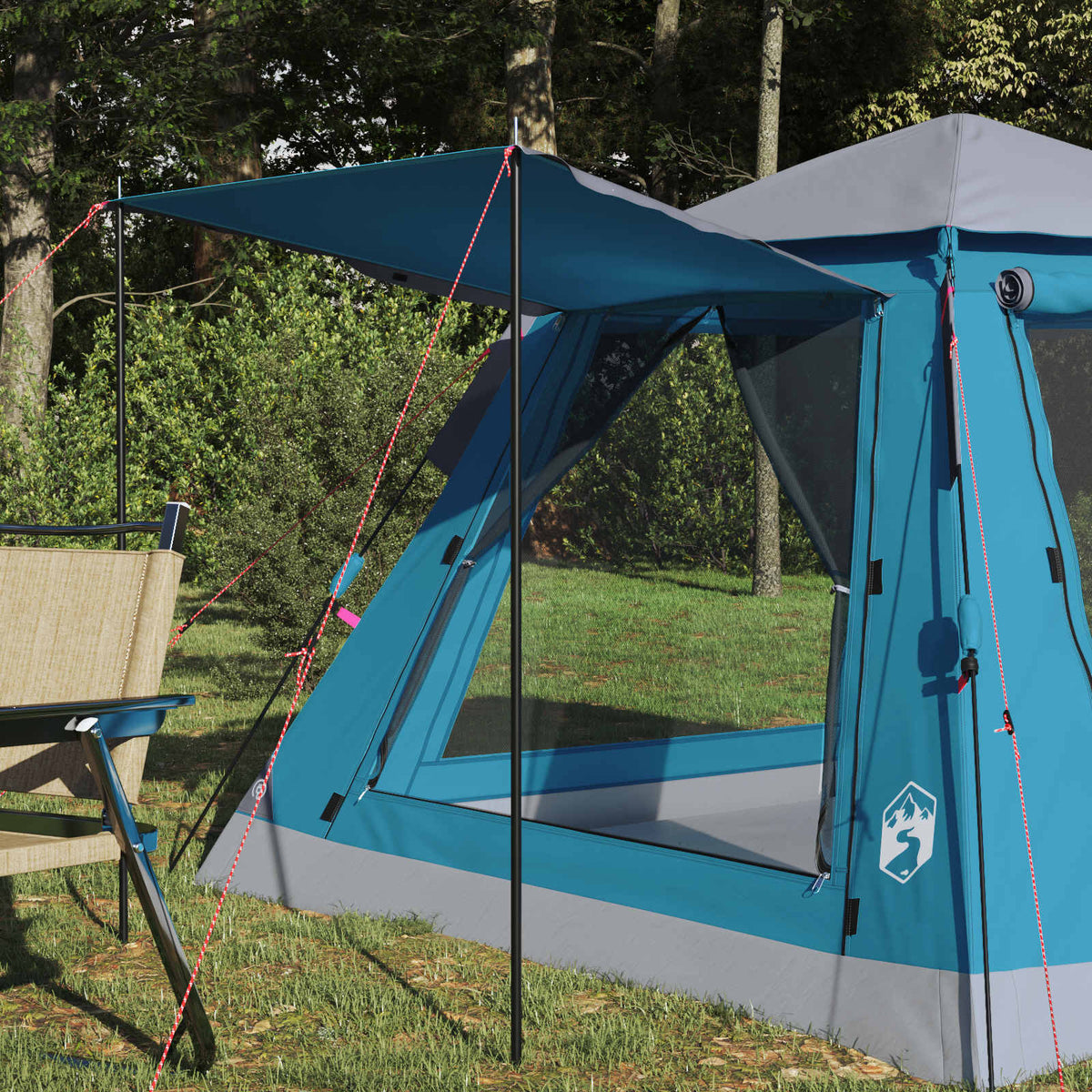 Instant Tent with Rainfly 3-Person Quick-Release 3-Person Blue