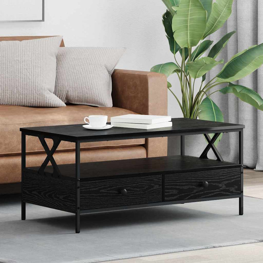 vidaXL Coffee Table Black oak 100 x 51 x 45 cm Engineered wood 1