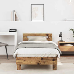 Bed Frame without Mattress with Headboard 90x200 cm Old wood