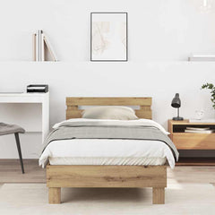 Bed Frame without Mattress with Headboard 90x200 cm Artisan oak