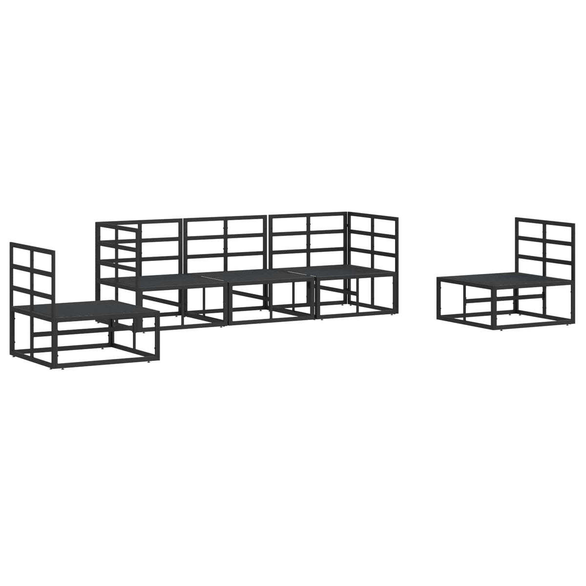 Garden Sofa Set 5 pcs Black Aluminium without table