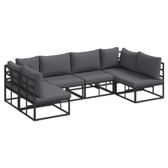 Garden Sofa Set 6 pcs Black Aluminium without table