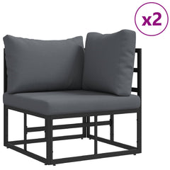 Garden Sofa Black Aluminium without table