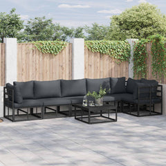 Garden Sofa Black Aluminium table