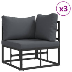Garden Sofa Set 7 pcs Black Aluminium without table