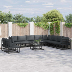 Garden Sofa Black Aluminium table