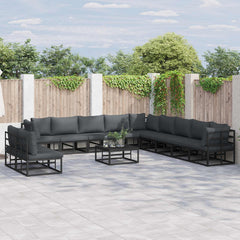 Garden Sofa Black Aluminium table