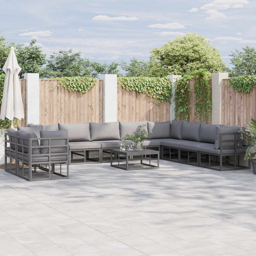 Garden Sofa Black Aluminium table