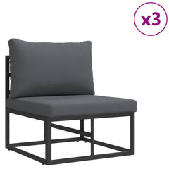 Garden Sofa Set 8 pcs Black Aluminium without table