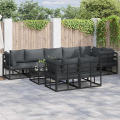 Garden Sofa Black Aluminium table