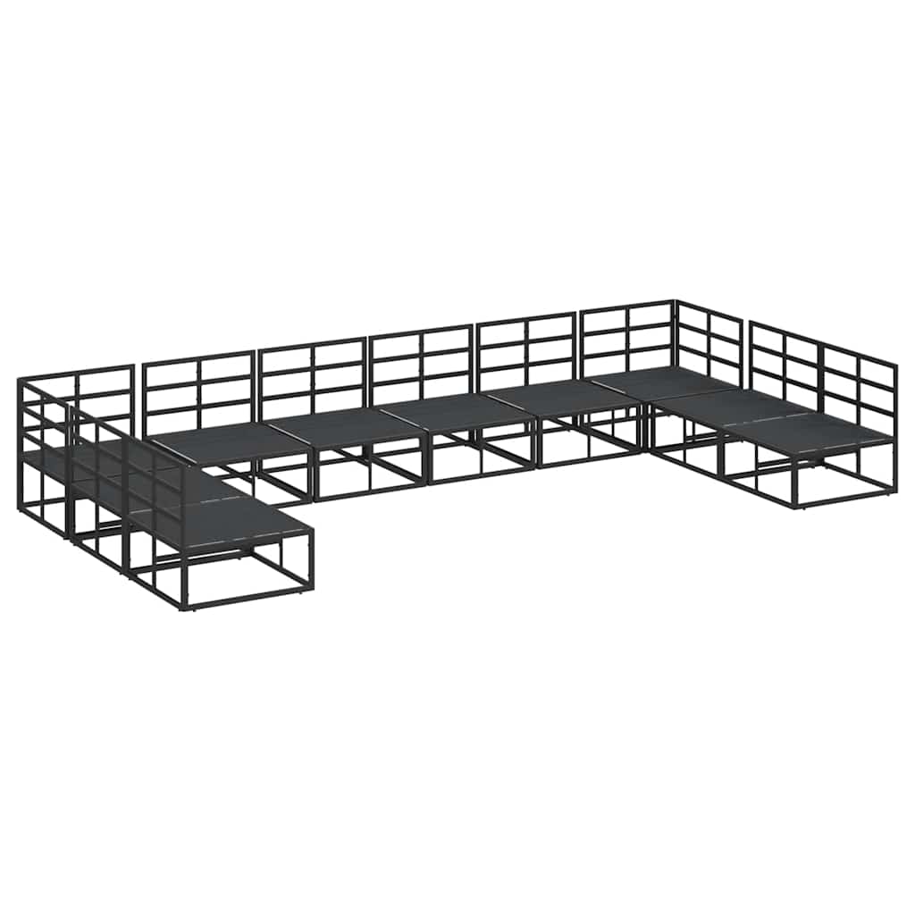 Garden Sofa Set 10 pcs Black Aluminium without table