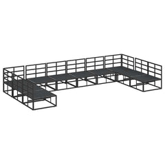 Garden Sofa Set 10 pcs Black Aluminium without table