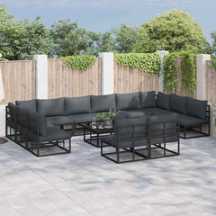 Garden Sofa Black Aluminium table