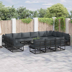 Garden Sofa Black Aluminium table