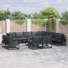Garden Sofa Black Aluminium table