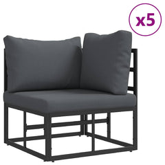 vidaXL Garden Sofa Set 7 pcs Black Steel 3