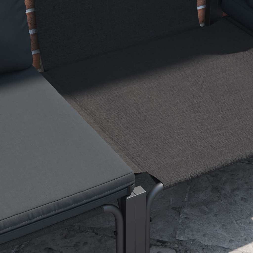 Garden Sofa Black Steel