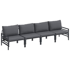 Garden Sofa Set 5 pcs Black Steel without table